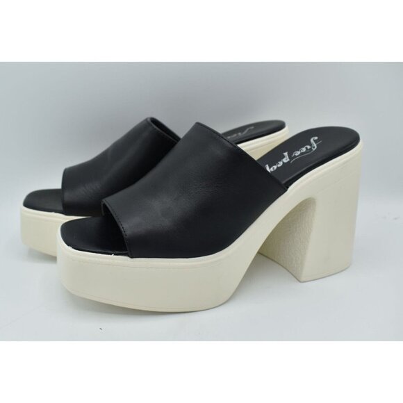 Free People Shoes - Free People Womens US 9 EU 39 Zoe Black Heeled Platform Slide Sandals Shoes